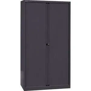 Euro-Rollladenschrank, Breite 1000 mm, 4 Fachböden, schwarz BISLEY