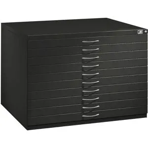 C + P, Planschrank aus Stahl, für Formate bis DIN A1, 10 Schubladen