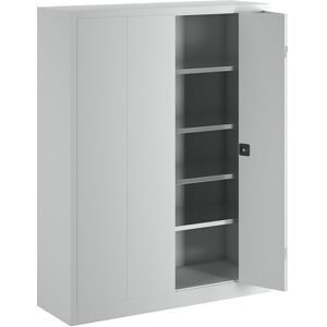 Pavoy, PAVOY Falttürenschrank mit 4 Fachböden, HxBxT 1.950 x 1.500 x 500 mm, lichtgrau, lichtgrau