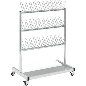 Schuh- und Stiefeltrockenwagen, für bis zu 30 Paar Schuhe, LxBxH 870 x 540 x 1200 mm Kongamek