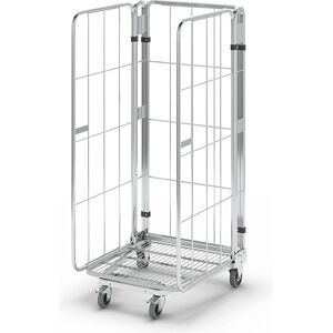 kaiserkraft, kaiserkraft Rollbehälter, nestbar, 3-seitig, mit Gitterboden, HxBxT 1660 x 729 x 818 mm, ab 5 Stk