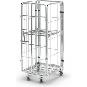 undefined, Nestbarer Rollbehälter, 4-seitig, verzinkt, Traglast 500 kg, mit 1 klappbaren ZB