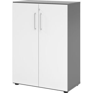 Hammerbacher, Hammerbacher Schrank V938T3/G/W/BS Grau 80 x 42 x 110 cm