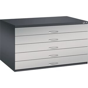 C + P, Planschrank aus Stahl, für Formate bis DIN A0, 5 Schubladen
