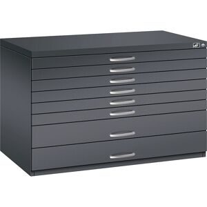 C + P, Planschrank aus Stahl, für Formate bis DIN A1, 8 Schubladen