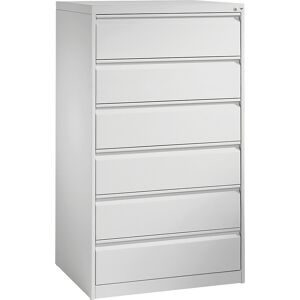 Karteikartenschrank ACURADO, 3-bahnig, 6 Schübe, lichtgrau C+P