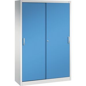 ACURADO Schiebetürenschrank, 4 Fachböden, HxBxT 1950 x 1200 x 400 mm, lichtgrau / lichtblau C+P