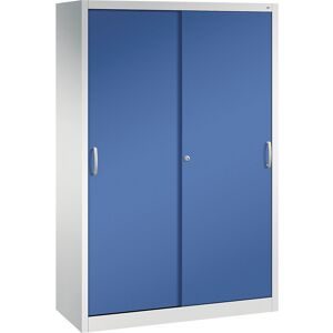 ACURADO Schiebetürenschrank, 4 Fachböden, HxBxT 1950 x 1200 x 500 mm, lichtgrau / enzianblau C+P