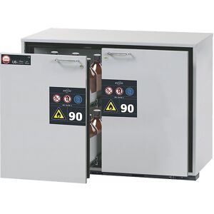 asecos®, Sicherheits-Unterbauschrank Typ 90 asecos UB-S-90, 2 Schubladen, Front Lichtgrau, B 1102 x T 600 x H 800 mm