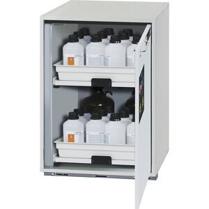 asecos®, Säuren- und Laugen-Unterbauschrank asecos SL-CLASSIC-UB, Flügeltür, Anschlag rechts, Front Lichtgrau, B 590 x T 570 x H 800 mm