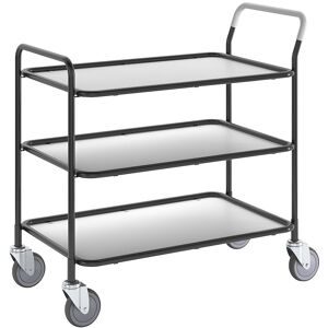 KONGAMEK, Tischwagen, 3 Etagen, LxBxH 1020 x 555 x 965 mm, verzinkt / schwarz, ab 2 Stk Kongamek