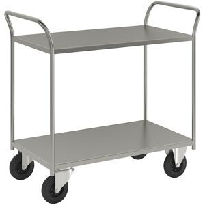 KONGAMEK, Tischwagen KM41, 2 Etagen, LxBxH 1070 x 550 x 1000 mm, verzinkt, 2 Lenk- und 2 Bockrollen, ab 5 Stk Kongamek