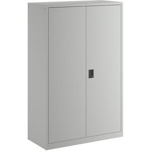 Flügeltürschrank, Vollblechtüren, HxB 1950 x 1250 mm, Tiefe 580 mm, lichtgrau RAL 7035 LISTA