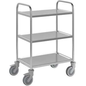 Köhler, Edelstahlwagen, B675 x T445 mm, Vollgummi, Radgehäuse Kunststoff