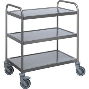 Köhler, Edelstahlwagen, B675 x T445 mm, Vollgummi, Radgehäuse Kunststoff