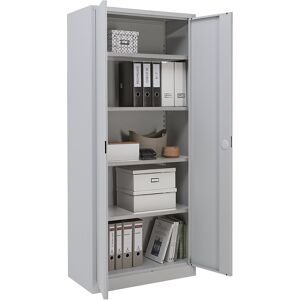 eurokraft basic, Flügeltürschrank, Höhe x Breite x Tiefe 1850 x 800 x 420 mm, lichtgrau, ab 3 Stk eurokraft basic