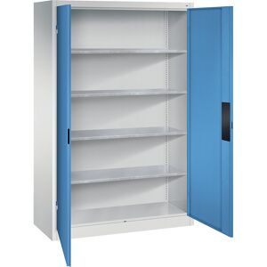 Werkstatt-Schwerlastschrank, Breite 1200 mm, Tiefe 500 mm, Tür lichtblau C+P