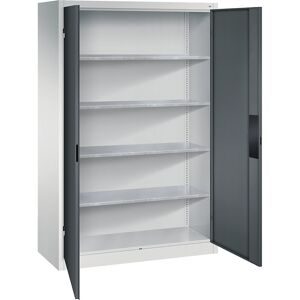 Werkstatt-Schwerlastschrank, Breite 1200 mm, Tiefe 500 mm, Tür anthrazit C+P