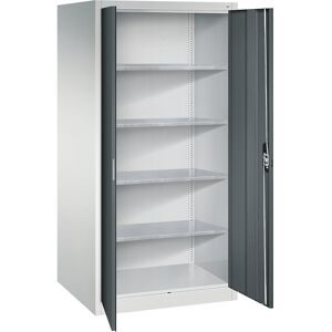 Werkstatt-Flügeltürschrank, HxBxT 1950 x 930 x 500 mm, lichtgrau / anthrazitgrau C+P