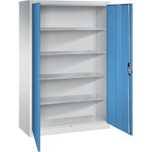 Werkstatt-Flügeltürschrank, HxBxT 1950 x 1200 x 500 mm, lichtgrau / lichtblau C+P