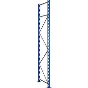 SCHULTE Lagertechnik, Schulte Lagertechnik Palettenregal-Ständerrahmen S610-M18-U, unmontiert, T 800 x H 2500 mm, Stützenbreite 76 mm, blau/verzinkt