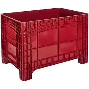 kaiserkraft Großbehälter, Inhalt 535 l, 4 Füße, rot