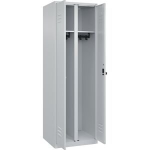 C+P, C+P Schwarz-Weiss-Spind Classic PLUS, 2 Abteile, HxBxT 1.850 x 600 x 500 mm, lichtgrau, lichtgrau, für Vorhängeschloss