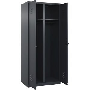 C+P, C+P Schwarz-Weiss-Spind Classic PLUS, 2 Abteile, HxBxT 1.850 x 800 x 500 mm, anthrazitgrau, anthrazitgrau, für Vorhängeschloss