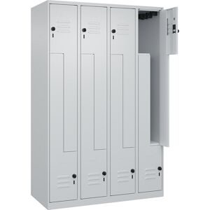 C+P, C+P Z-Spind Classic PLUS, 8 Abteile, HxBxT 1.850 x 1.200 x 500 mm, lichtgrau, lichtgrau, für Vorhängeschloss