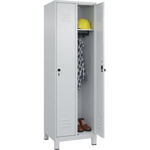 C+P, C+P Spind Classic PLUS, Füsse, 2 Abteile, HxBxT 1.950 x 600 x 500 mm, lichtgrau, lichtgrau, für Vorhängeschloss, ohne Mitteltrennwand
