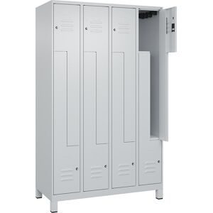 C+P, C+P Z-Spind Classic PLUS, Füsse, 8 Abteile, HxBxT 1.950 x 1.200 x 500 mm, lichtgrau, lichtgrau, Zylinderschloss