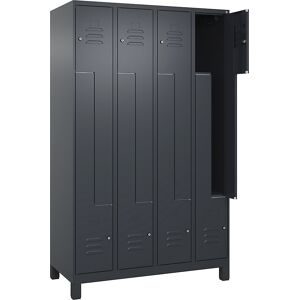 C+P, C+P Z-Spind Classic PLUS, Füsse, 8 Abteile, HxBxT 1.950 x 1.200 x 500 mm, anthrazitgrau, anthrazitgrau, Zylinderschloss