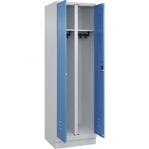 C+P, C+P Schwarz-Weiss-Spind Classic PLUS, Sockel, 2 Abteile, HxBxT 1.950 x 600 x 500 mm, lichtgrau, lichtblau, Zylinderschloss