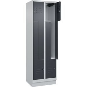 C+P, C+P Z-Spind Classic PLUS, Sockel, 4 Abteile, HxBxT 1.950 x 600 x 500 mm, lichtgrau, anthrazitgrau, Zylinderschloss