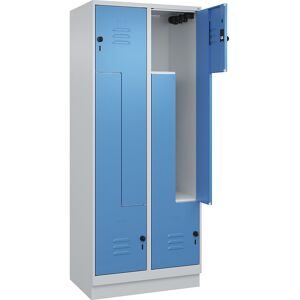 C+P, C+P Z-Spind Classic PLUS, Sockel, 4 Abteile, HxBxT 1.950 x 800 x 500 mm, lichtgrau, lichtblau, für Vorhängeschloss