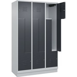 C+P, C+P Z-Spind Classic PLUS, Sockel, 6 Abteile, HxBxT 1.950 x 1.200 x 500 mm, lichtgrau, anthrazitgrau, Zylinderschloss