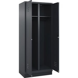 C+P, C+P Schwarz-Weiss-Spind Classic PLUS, Sockel, 2 Abteile, HxBxT 1.950 x 800 x 500 mm, anthrazitgrau, anthrazitgrau, Zylinderschloss