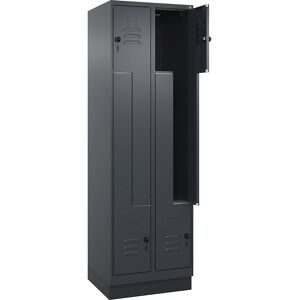 C+P, C+P Z-Spind Classic PLUS, Sockel, 4 Abteile, HxBxT 1.950 x 600 x 500 mm, anthrazitgrau, anthrazitgrau, für Vorhängeschloss