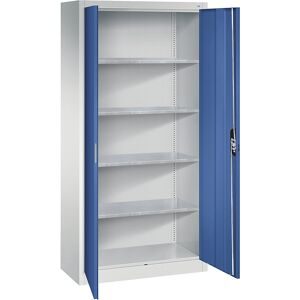 Werkstatt-Flügeltürschrank, HxBxT 1950 x 930 x 400 mm, lichtgrau / enzianblau C+P