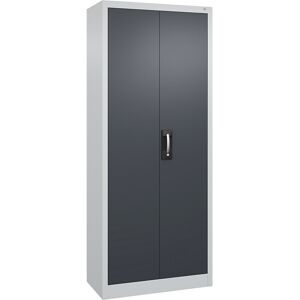 Werkstatt-Flügeltürschrank, HxBxT 1950 x 800 x 400 mm, lichtgrau / anthrazitgrau C+P