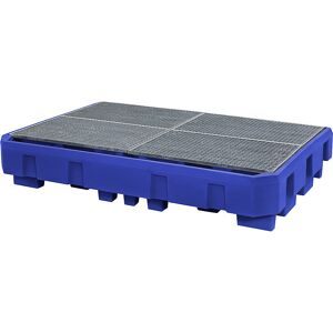 asecos®, asecos® Auffangwanne aus PE für IBC-Container, integrierter Abfüllbereich, HxBxT 450 x 2.460 x 1.800 mm, verzinkter Gitterrost