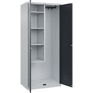 C+P, C+P Putzmittel-Spind Classic PLUS, 2 Abteile, HxBxT 1.850 x 800 x 500 mm, lichtgrau, anthrazitgrau, Zylinderschloss