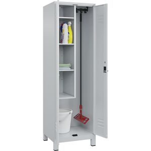 C+P, C+P Putzmittel-Spind Classic PLUS, Füsse, 2 Abteile, HxBxT 1.950 x 600 x 500 mm, lichtgrau, lichtgrau, für Vorhängeschloss