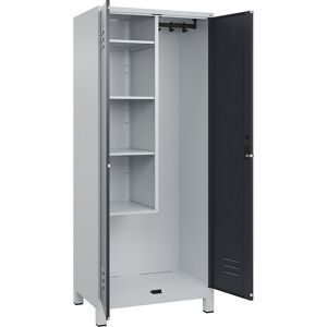 C+P, C+P Putzmittel-Spind Classic PLUS, Füsse, 2 Abteile, HxBxT 1.950 x 800 x 500 mm, lichtgrau, anthrazitgrau, für Vorhängeschloss