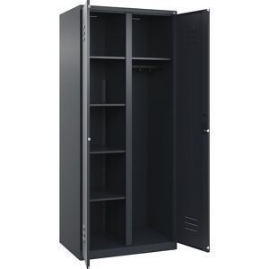 C+P, C+P Wäsche-, Garderobenspind Classic PLUS, 2 Abteile, HxBxT 1.850 x 800 x 500 mm, anthrazitgrau, anthrazitgrau, Zylinderschloss