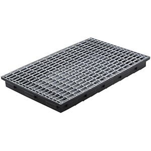 Jungheinrich PROFISHOP, CEMO Aufangwanne aus PE, HxBxT 85 x 600 x 980 mm, Auffangvolumen 30 l, Gitterrost aus Stahl