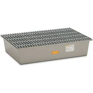 CEMO, GFK-Auffangwanne 220/2 CEMO, 220 l Auffangvolumen, B 1280 x T 850 x H 290 mm, mit GFK-Gitterrost
