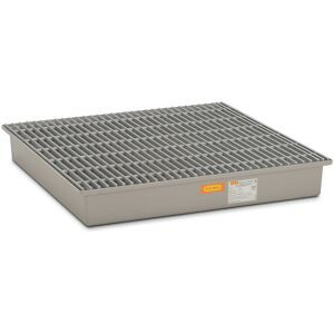CEMO, CEMO Auffangwanne aus GFK, HxBxT 200 x 1.280 x 1.280 mm, Gitterrost aus GFK