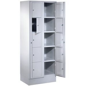 undefined, Verteilerschrank, mit Zentraltür, Abteilbreite innen 350 mm, Breite 700 mm, 10 Fächer, lichtgrau