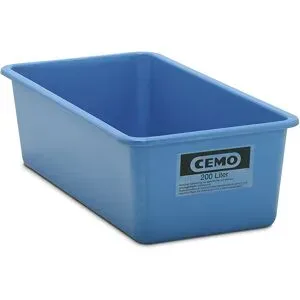 CEMO, Rechteckbehälter Standard, blau, 200 l flach